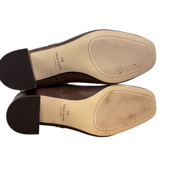 Cole Haan Chrystie Tall Leather Square Toe Block Heel Knee High Boots Size 6 - Picture 7 of 9